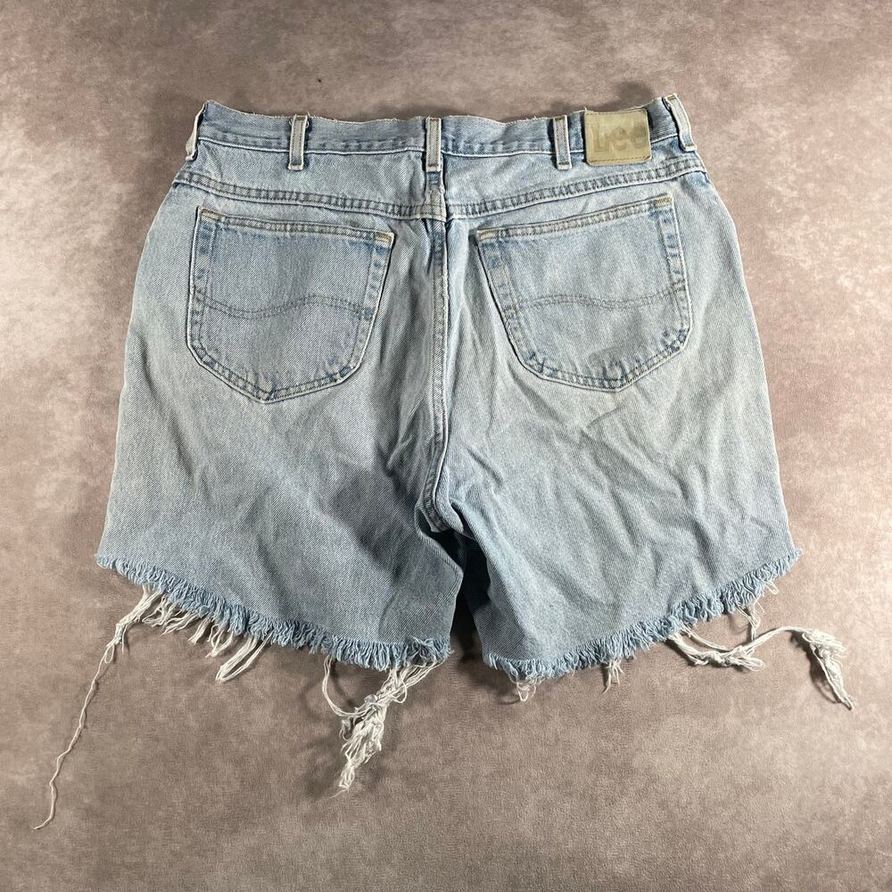Lee Cutoff Denim Shorts Light Wash Frayed Hem Women's Shorts Size 16 Waist 34"